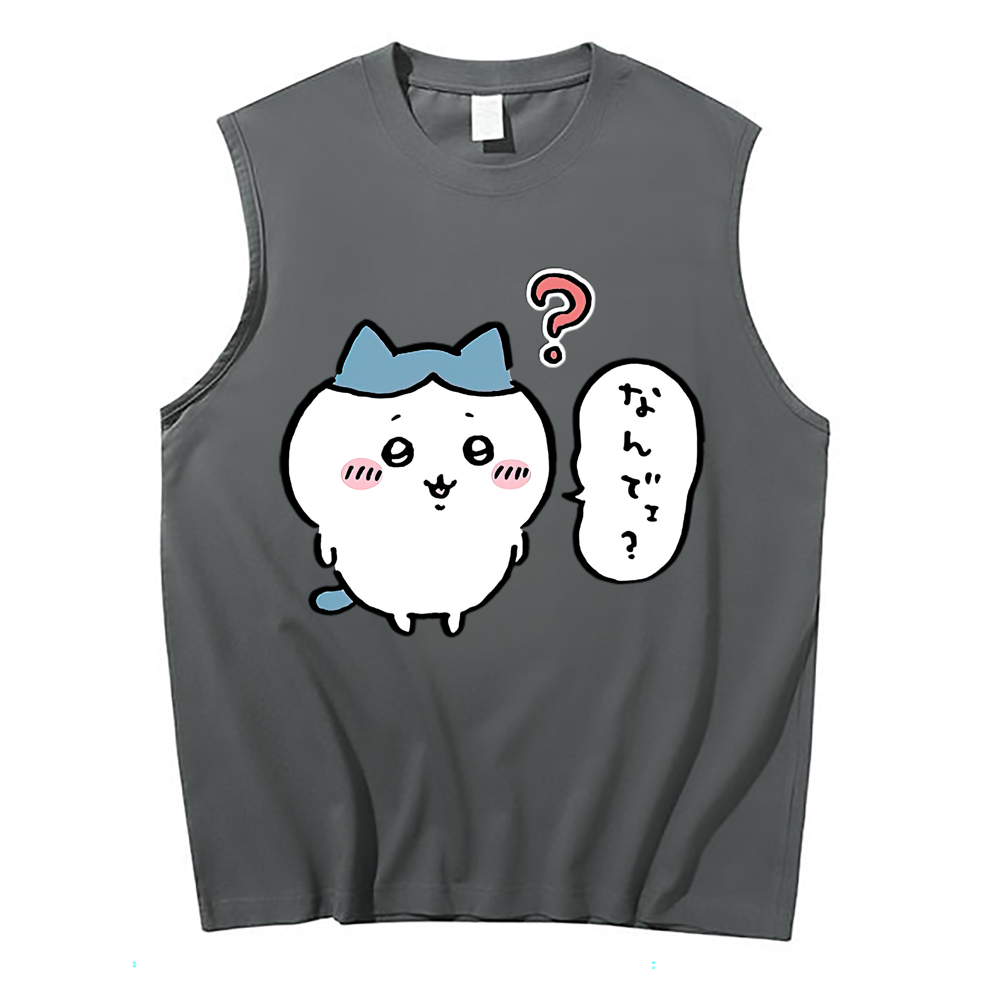 （画像用） ちいかわ ハチワレ Chii-kawa hachiware コットン100％タンクトップ（フロントプリント）